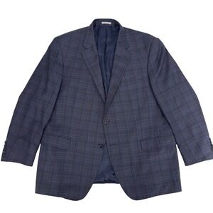 Peter Millar Blazer Mens 48R Blue Plaid 100% Wool Two Button Sport Coat  Canada